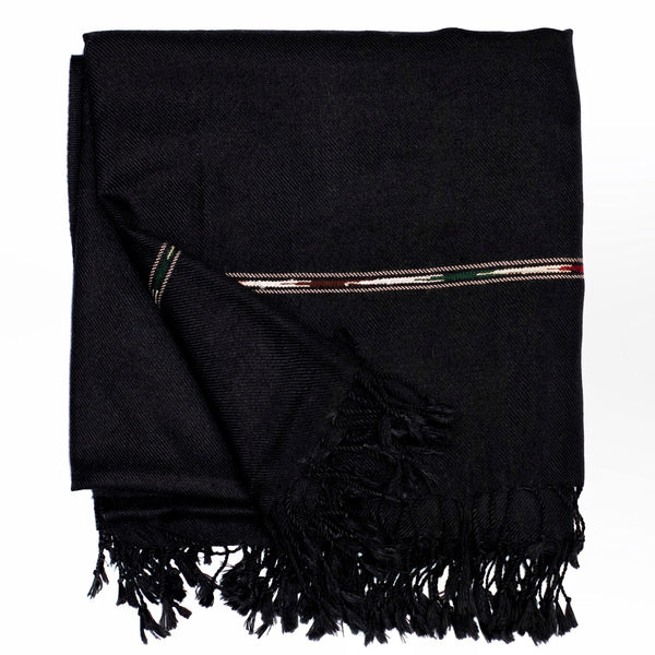 Men Black Swati Shawl